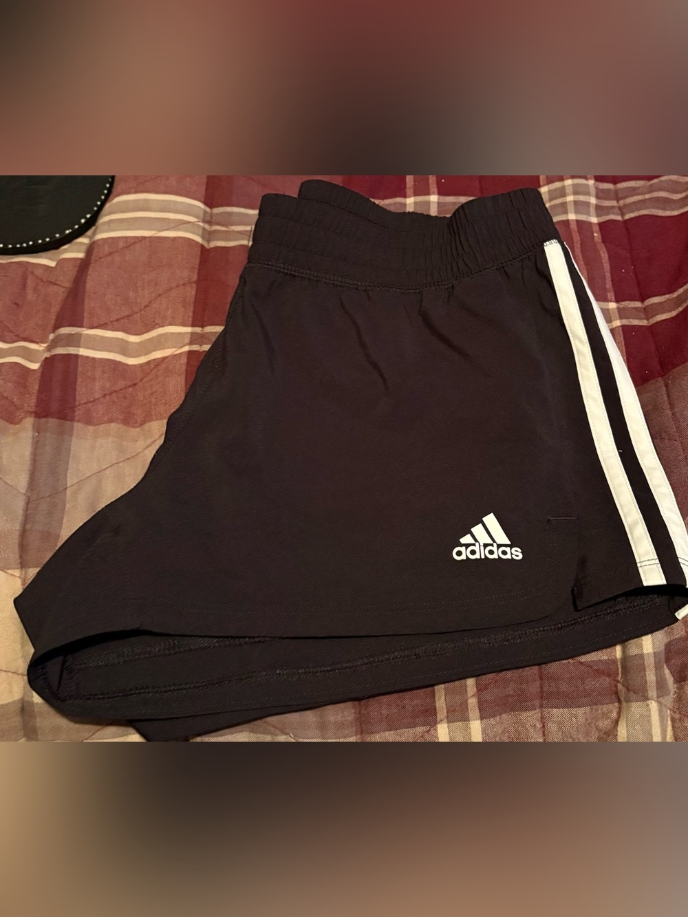 adidas Black Shorts with White Logo Accent